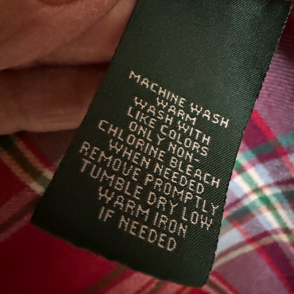 Lauren Ralph Lauren Plaid Button Down Shirt Red Flannel 100% Cotton women’s M - Picture 3 of 5